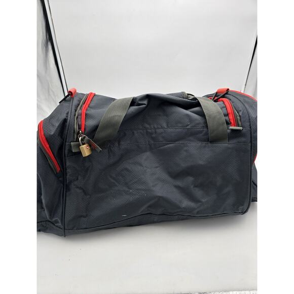 24" Protégé Carry On Travel Duffel Bag - Grey and Orange Gym Bag - Picture 3 of 12